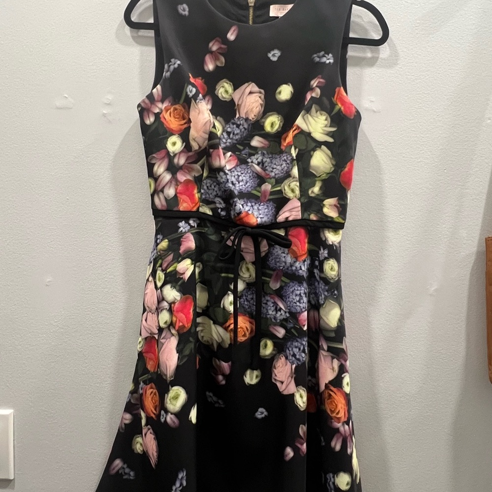 Ted Baker Black Dress with Gold Zipper